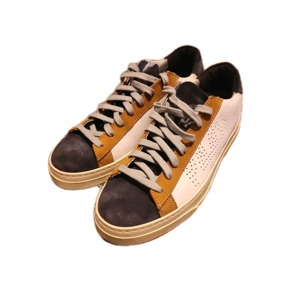Sneakers P448 Jack Navy/Camel Suede Mens Size-7 Ws-9.5  Low Top Italian Shoes